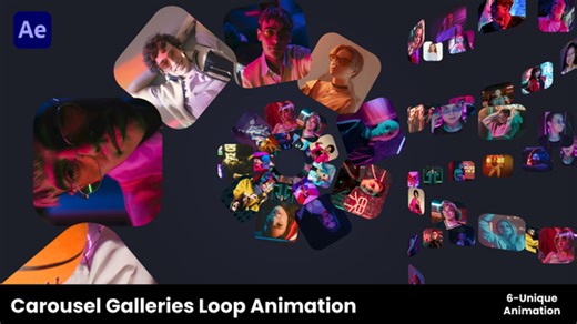 Carousel Galleries Loop Animation | Mosic Slide Multi Screen