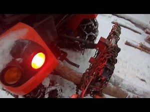 Kioti dk40se Tractor Tree Skidding in Winter