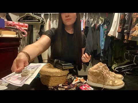 ASMR Thrift Store Checkout | Scanning, Fabric, Receipt, Typing Sounds