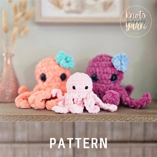 Octopus Crochet Pattern, No Sew, Oggie the Octopus, PDF Download, Knotsmerryyarn - Etsy
