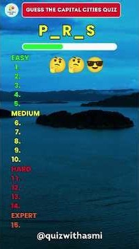 Guess the 15 capital cities from easy to expert level quiz 🌍🤔