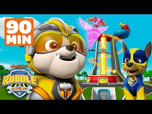 Mighty Rubble's Best Lookout Tower Rescues! w/ Chase & Skye | 90 Minutes | Rubble & Crew