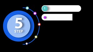 Download animated 5 step infographic modern design style for business video animation template on alpha background. for free