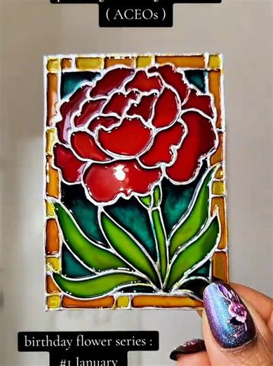 January Birthday Flowers: Stained Glass Mini Art Reveal