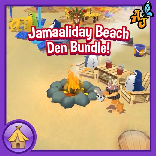Even if you're in winter, summer's still within reach, soak up the sun at the JAMAALIDAY BEACH! Celebrate with the BUNDLE filled with items galore, decorate and party all along the shore! 🏝️🎄 #animaljam #kidsgames #gaming #animaljamplaywild #AJPW #fyp #animals #AJEpicDens #ajden #jamaalidays #beach | Animal Jam