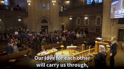 "We Are Here" by Sarina Partridge During our worship service on Sunday, February 1, we sang "We Are Here," a song from Singing Resistance. In a time that calls us toward one another, we invite you to share in this meaningful moment of solidarity and hope together. Our love for each other will carry us through. | Hennepin Avenue United Methodist Church