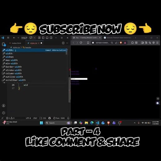 GAMING WEBSITE LANDING PAGE HTML CSS & JAVASCRIPT PROJECT PART - 4 #firtana #long #fyp #viralreels