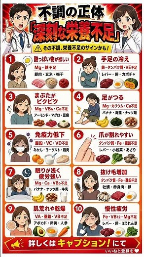 【原因判明】その不調、実は「栄養不足」のサインかも？爪・まぶた・冷え……体からのSOSを見抜き、食事で解決するための全知識徹底解説！