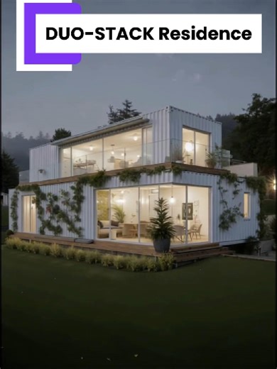 DUO-STACK Residence A modern two-story modular home concept. Clean lines. Double-stack container structure. Large glass façades for natural light. Designed for comfortable living and flexible layouts. 📩 DM for more details 📲 WhatsApp: 8618117586497 📧 info@prefabhousemanufacturer.com #modularhome #containerhouse #prefabhomes #modernarchitecture #modulararchitecture #containerarchitecture #stackedcontainers #modernliving #prefabdesign #sustainablehousing #modularresidence #architectureinspirati