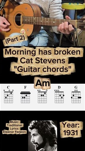 Morning has broken (Cat Stevens) TUTORIAL 🎸 (Part 2) #guitartutorial #tutorialchitarra