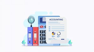 Download 4k animation clip Accountant. Concept of the tax calculating and financial analysis for free