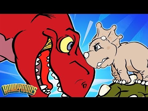 Batalla de Dinosaurios: ¡No Me Comas! - Canciones de Dinosaurios | Dinostory por Howdytoons | S1E8