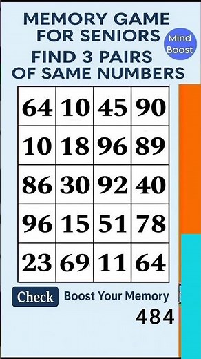 Brain Exercise for Seniors – Brain Boost Challenge to Stay Sharp | Match the Numbers