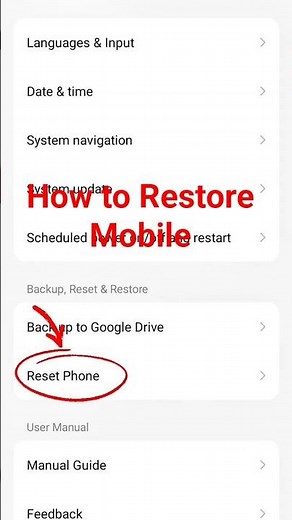 How to Restore Mobile in 1 Minute 🔥 | Factory Reset Android