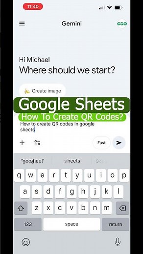 How To Create QR Codes using Gemini AI and Google Sheets Using Mobile Phone?