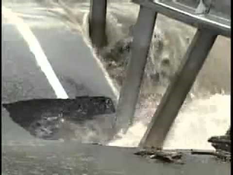 Catastrpohic steel culvert flooding and road collapse, Freeport, Maine, USA