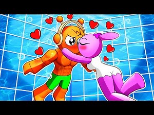 Pinki KISSES Oren At A POOL PARTY In Roblox | Berry Sprunki