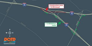 DOTD announces closures on I-10, I-12 in Baton Rouge