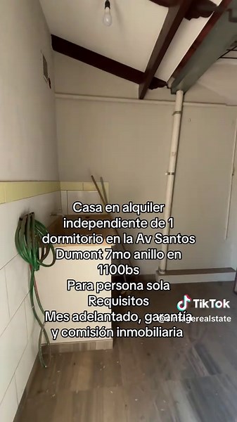 Casa en alquiler de un dormitorio en la Av Santos Dumont 7mo anillo en 1100bs 📲62133941 Ivanna Soleto