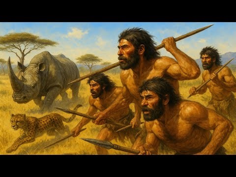 Primitive Hunters vs Giant Rhino | Prehistoric Survival in the Wild