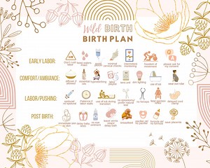 Visual Birth Plan L Natural Birth Template L Labor and Birth Preferences L DIGITAL Download L Editable Birth Plan L Unmedicated Birth - Etsy