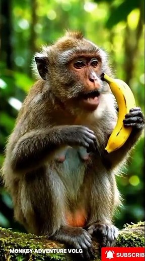 Monkey Call Prank with Banana, Funny Monkey Phone Moment, Hilarious Animal Short #funny