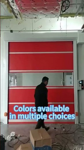Industrial Red PVC Roll-Up Door | High Speed Warehouse Door