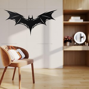 Bat Metal Wall Art, Gothic Black Metal Decor, Dark Fantasy Wall Hanging, Minimalist Bat Silhouette, Halloween Home Decor - Etsy
