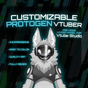 Furry Vtuber Model | Pre-made Customizable Protogen Model | Vtube Studio - Etsy UK