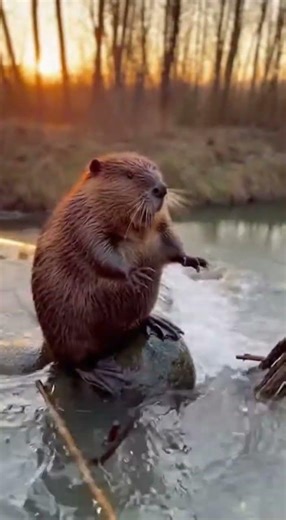 Beaver’s Dam Collapses in ONE Second… That Face Says It All #beaver #funnyanimals #animalshorts