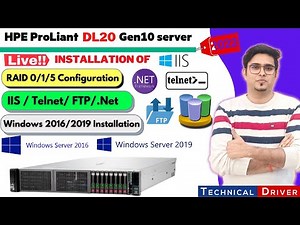 HP ProLiant DL20 Gen10 Server installation | Install windows server 2016/2019/2022/IIS/TELNET/FTP