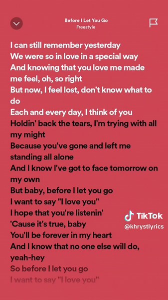 Before I Let You Go Full Lyrics: A Heartfelt Song About Love