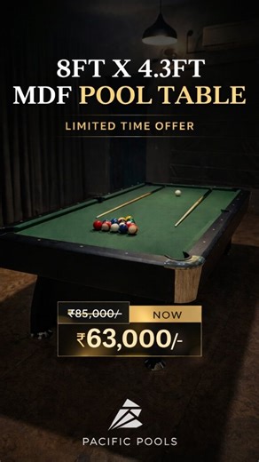 Bestway Hyderabad by Pacific Pools | 🎱 MDF Pool Table – Premium Play at a Steal! Upgrade your game room with our MDF Pool Table 🖤 📏 Size: 8 ft (L) × 4.33 ft (W) × 2.67 ft (H)... | Instagram