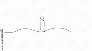 Video. Information symbol with one continuous line. One editable help desk line. Information line icon. Help desk icon, help .Animation on white background 4K.