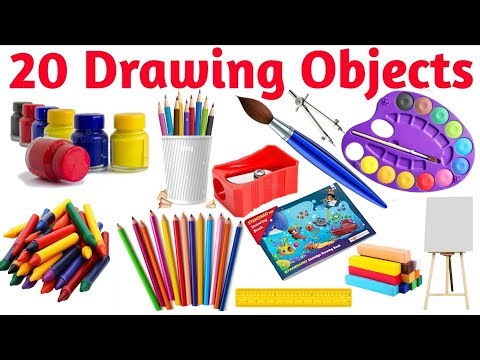 20 ड्रॉइंग ऑब्जेक्ट के नाम | Learn 20 Drawing Object Names in English Pictures Easy Learning Video