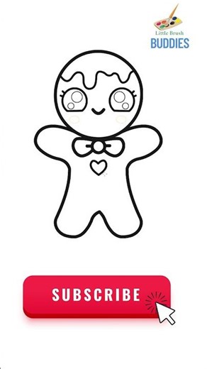 Cute Christmas Gingerbread Drawing 🍪✨🎄 | Easy Kawaii Art #Shorts #KidsArt