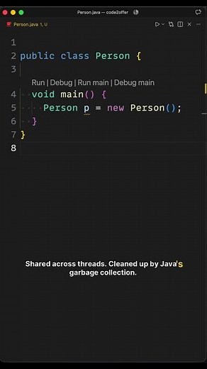 Java Memory Explained: Stack vs Heap in 60 Seconds 🚀 #java #javaprogramming #yotubeshorts