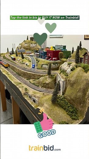 Available on Trainbid.com – C-6 Woodland Scenics Riverpass HO Layout w/ Sievers Custom Benchwork