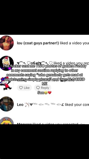 .”view my profile one more time and im sliming you with my laser eyes” bru 😭💔 . . . . . . . . . . . .#cringe #fnf #annie #corny #fnaf