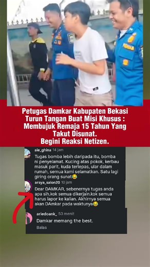 Damkar Dapat Misi Bujuk Anak 15 Tahun Untuk Sunat