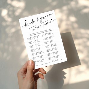 Bride and Groom Trivia Game, Fun Bridal Shower Activity, Printable Couples Game, Editable Wedding Quiz Fun, Fun Wedding Table Games - Etsy