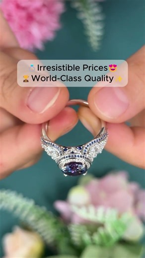 Art Deco Halo Round Moissanite Cluster Side stone Sapphire Pave Engagement Ring #moissanitering