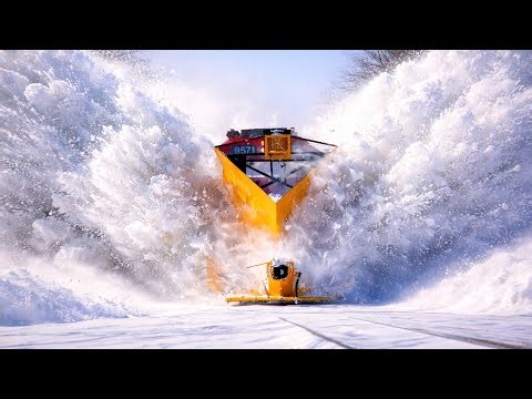 Powerful Train Plows Through Snow | Winter Railway in Action