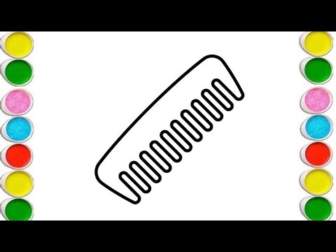 How to Draw a Comb 🪮 Drawing and colouring for kids and toddlers