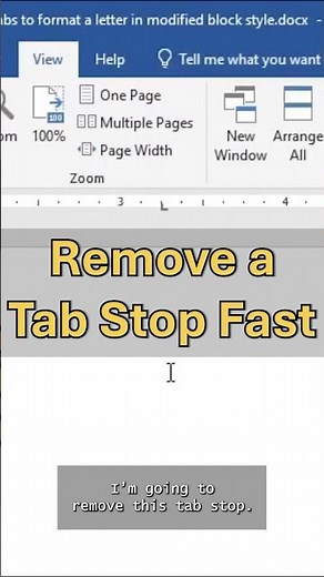 Remove a Tab Stop Fast in Word
