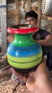 Master Craftsman Carving a Beautiful Wooden Vase from Mahogany Wood