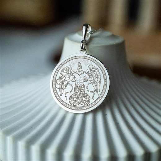 Abraxas Necklace Gnostic Talisman Pendant Occult Mythology Medallion Gift for Him and Her - Etsy