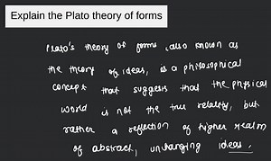 Explain the Plato theory of forms... | Filo