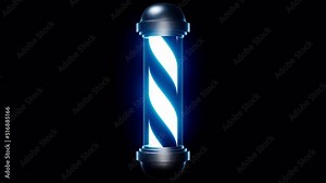 Flashing Barber Shop Pole Blue Light Alpha Loop