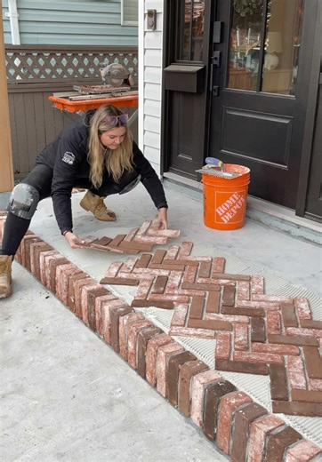 Trendy or timeless? Brick edition! 🧱 I love a brick accent – inside & out! But did the grout ruin it? 😬🤷🏼‍♀️ Follow to find out! #diyhomeprojects #bricktok #brick #diyproject #diyinspiration